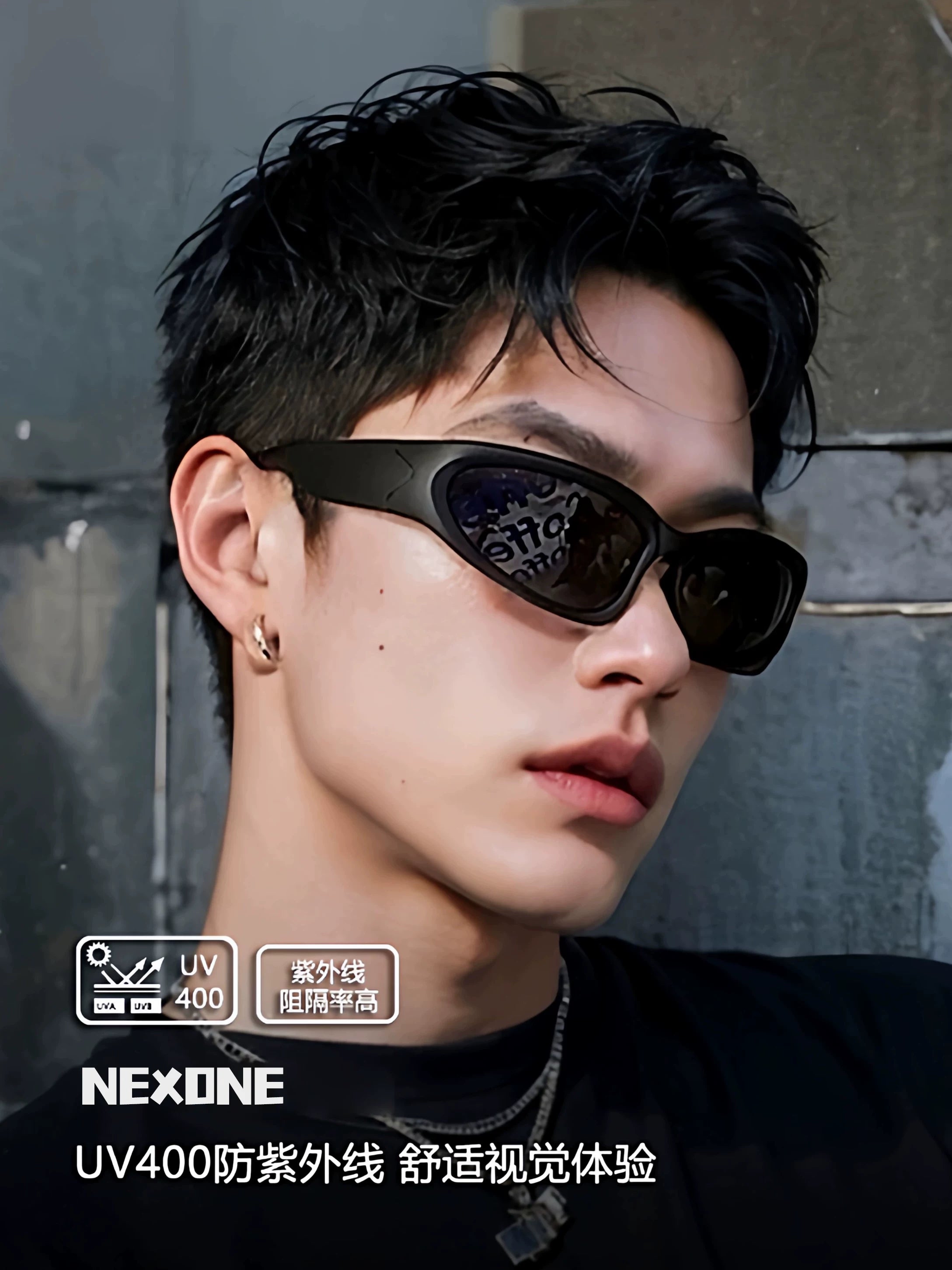 Black Knight Super Cool Outdoor İdman Eynəyi Cyberpunk Günəş eynəyi Alpinizm Velosiped Gəzinti Küləkkeçirməz Günəş eynəyi Fotoşəkil çəkərkən