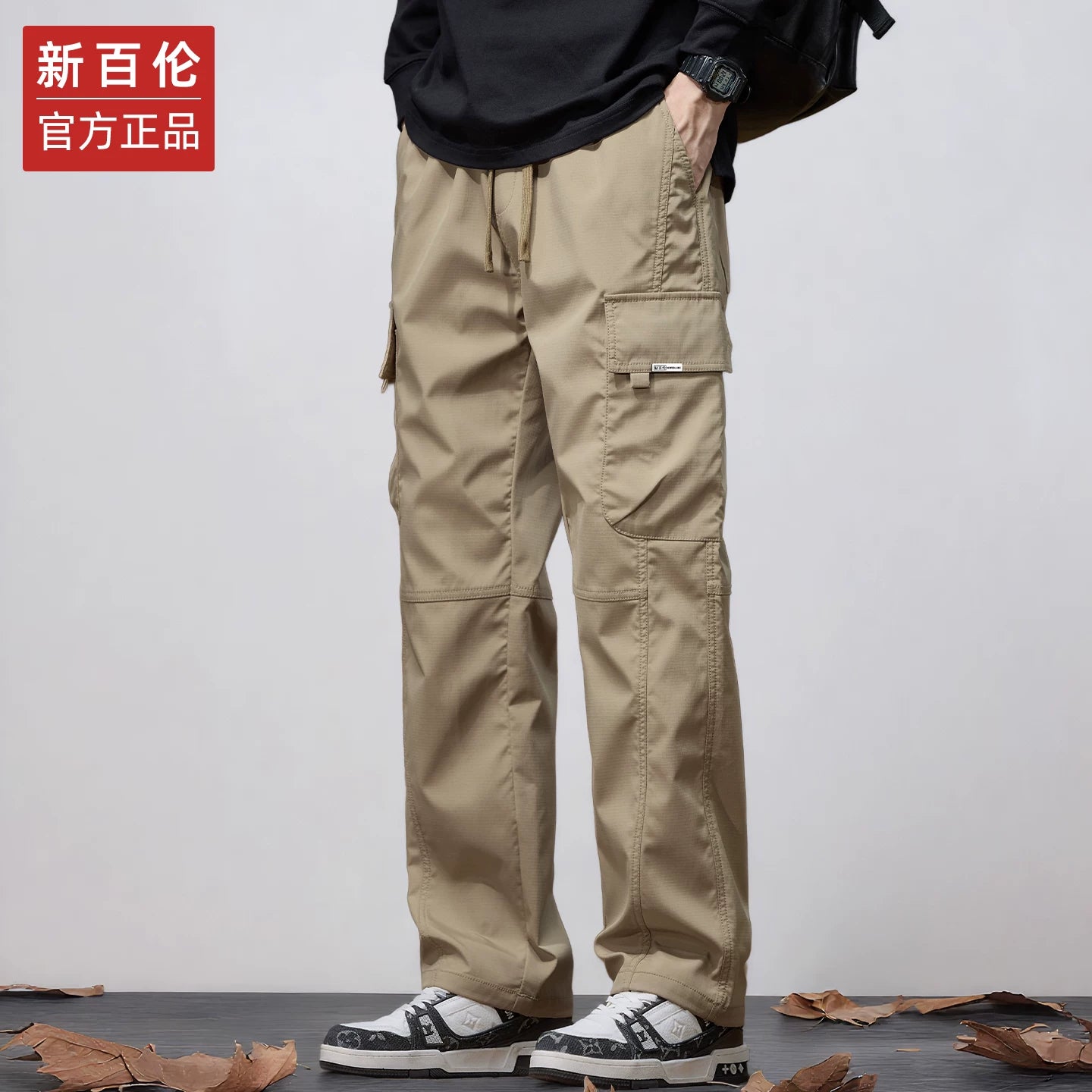 New Balance kişi üçün yun astarlı yük şalvarı, boş, düz ayaqlı Amerika retro gündəlik uzun şalvar, payız və qış üslubunda, 2025 yeni üslub.