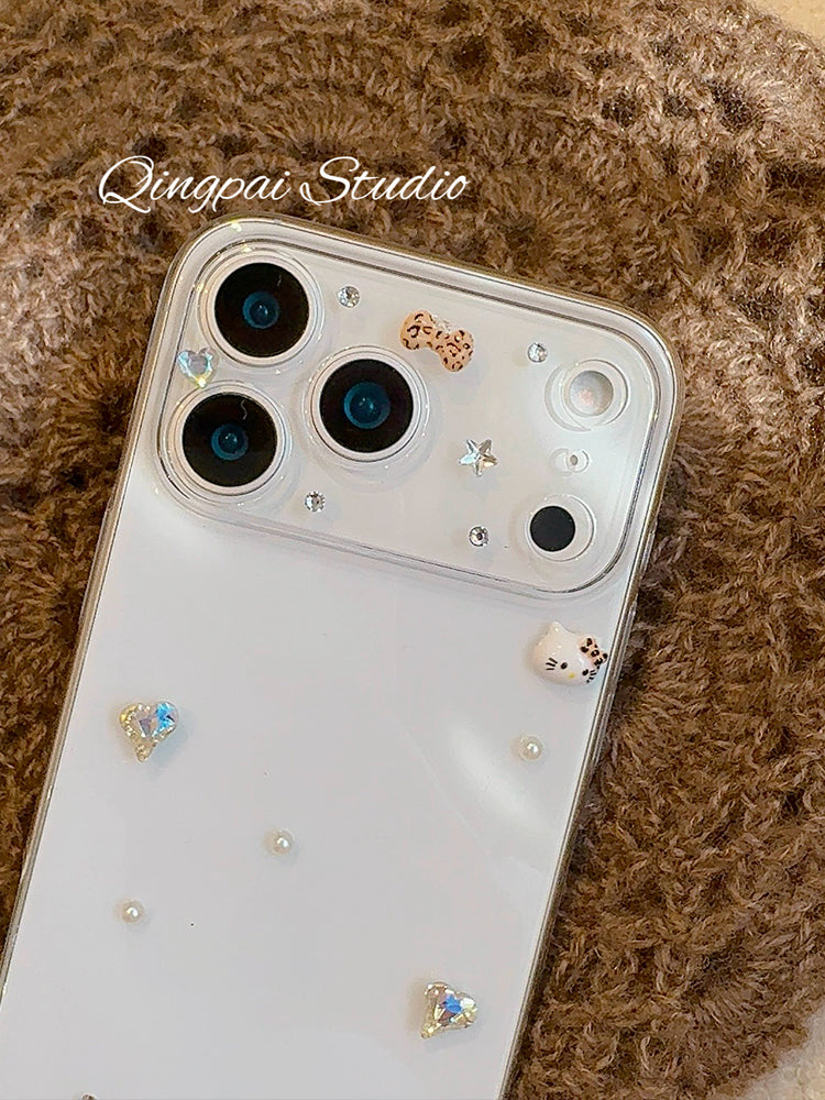 Yüngül şəffaf üçölçülü gümüş sevgi rhinestone Apple 17promax cib telefonu qutusu iphone16pro yeni 15 qadın modeli 14 sadə yüksək səviyyəli niş yüksək dəqiqlikli qabıq hər şey daxil sərt qabıq