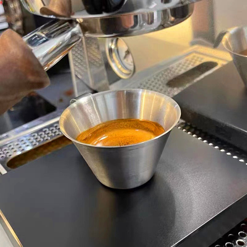 Metal ölçü stəkanı espresso unsiya stəkanı espresso paslanmayan polad ekstraksiya stəkanı 100ml.