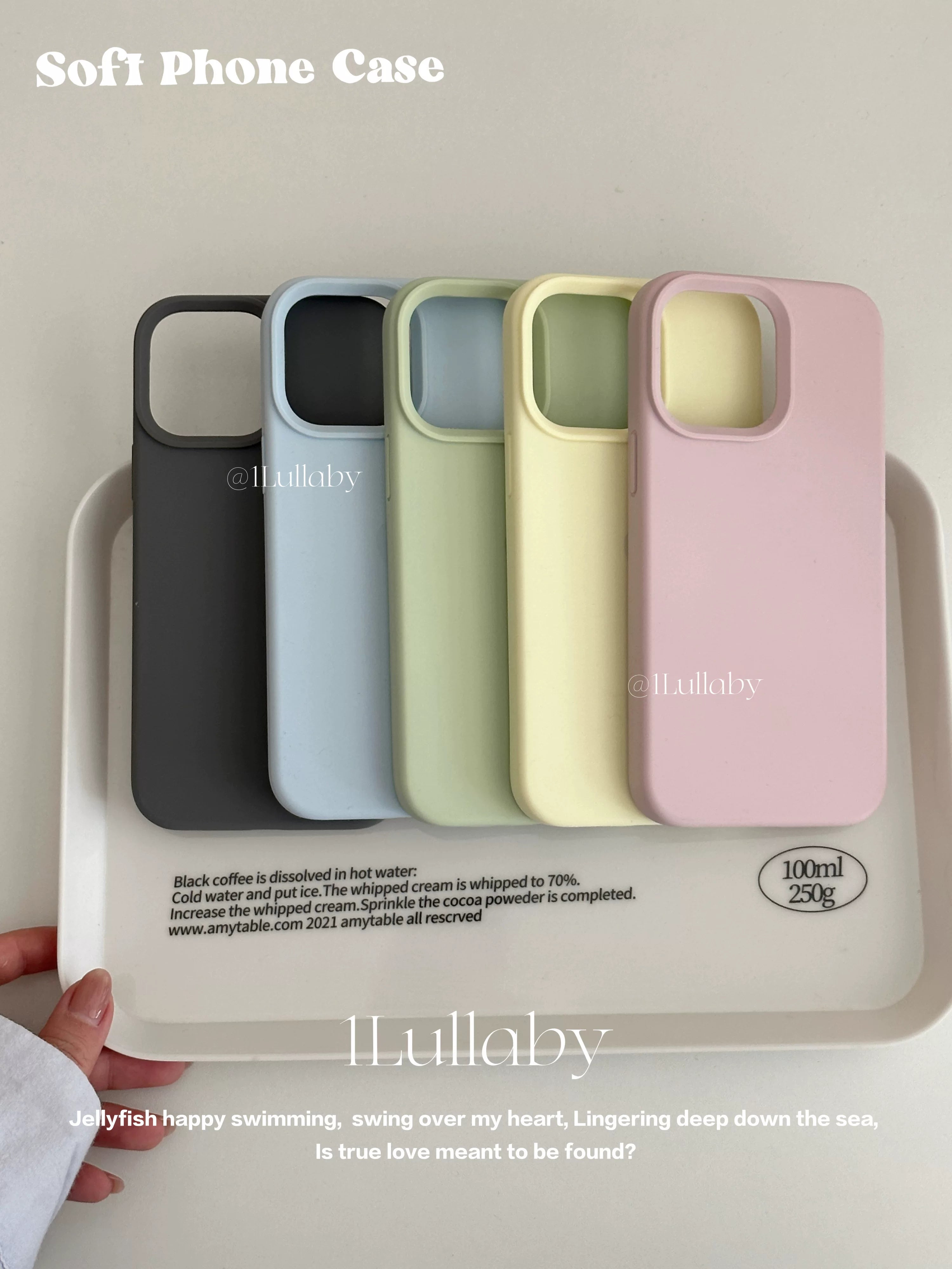 1Lullaby klassik yumşaq mumlu maye silikon sadə düz rəngli mobil telefon qutusu Apple iphone17promax14131211 üçün uyğun pulsuz çatdırılma balet tozu süd ağ