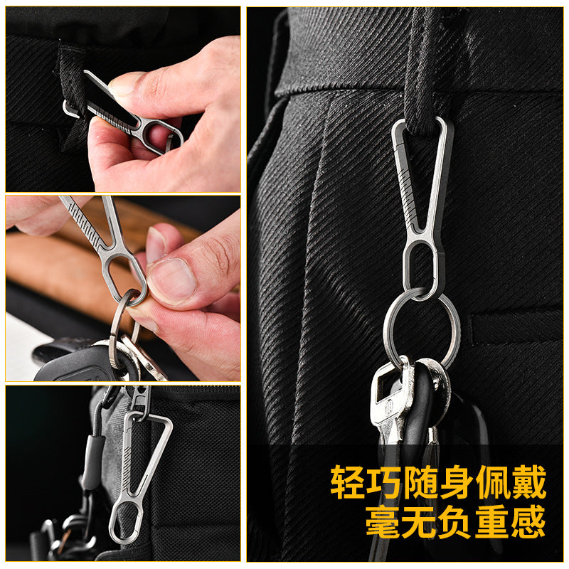 KOU004 Titanium Alloy Key Chain Multifunctional Car Key Simple Key Ring Pendant Outdoor Hiking Buckle Quick Release