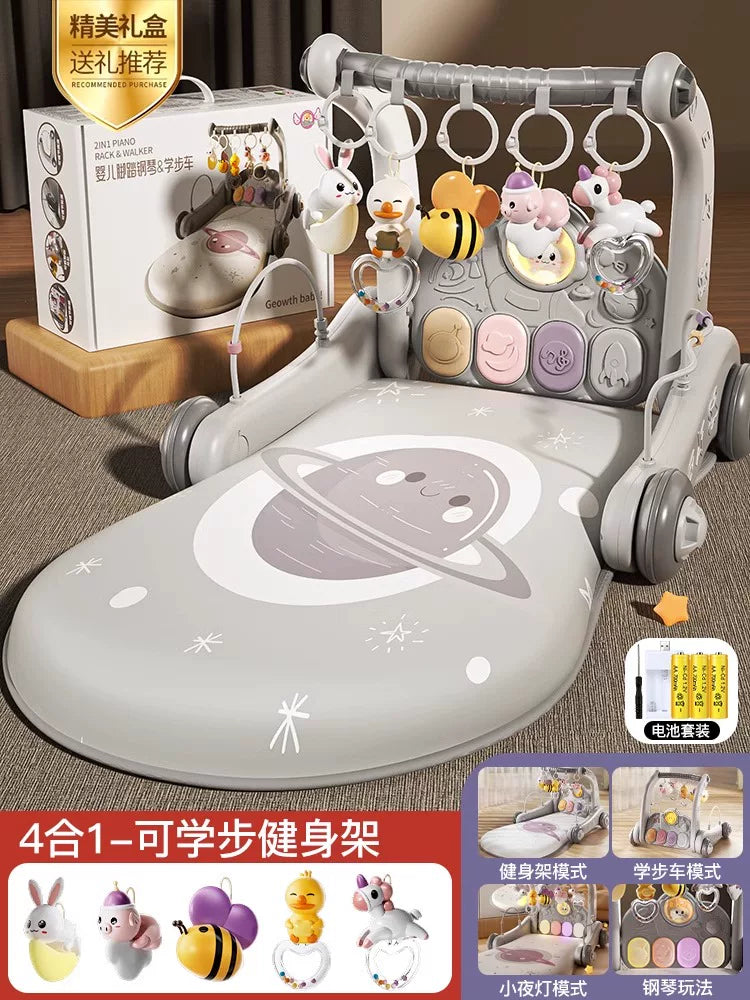 0-1 yaş arası yeni doğulmuş körpələr və uşaqlar üçün Alman körpə oyuncaq idman zalı gəzinti cihazı 2-si 1-də tənzimlənən erkən təhsil cihazı