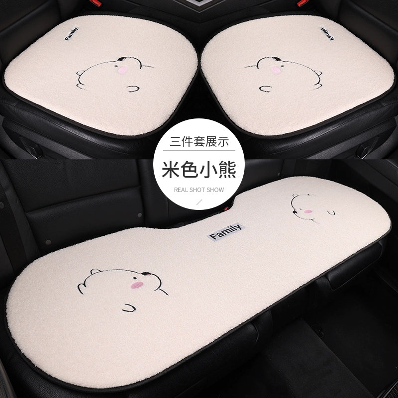 Avtomobil Yastığı Qış Dolması Üç Parçalı Cizgi Filmi Tək Parça Ins İnternet Məşhur Arxa Sıra Qısa Kaşmir Heattech Yəhər örtüyü