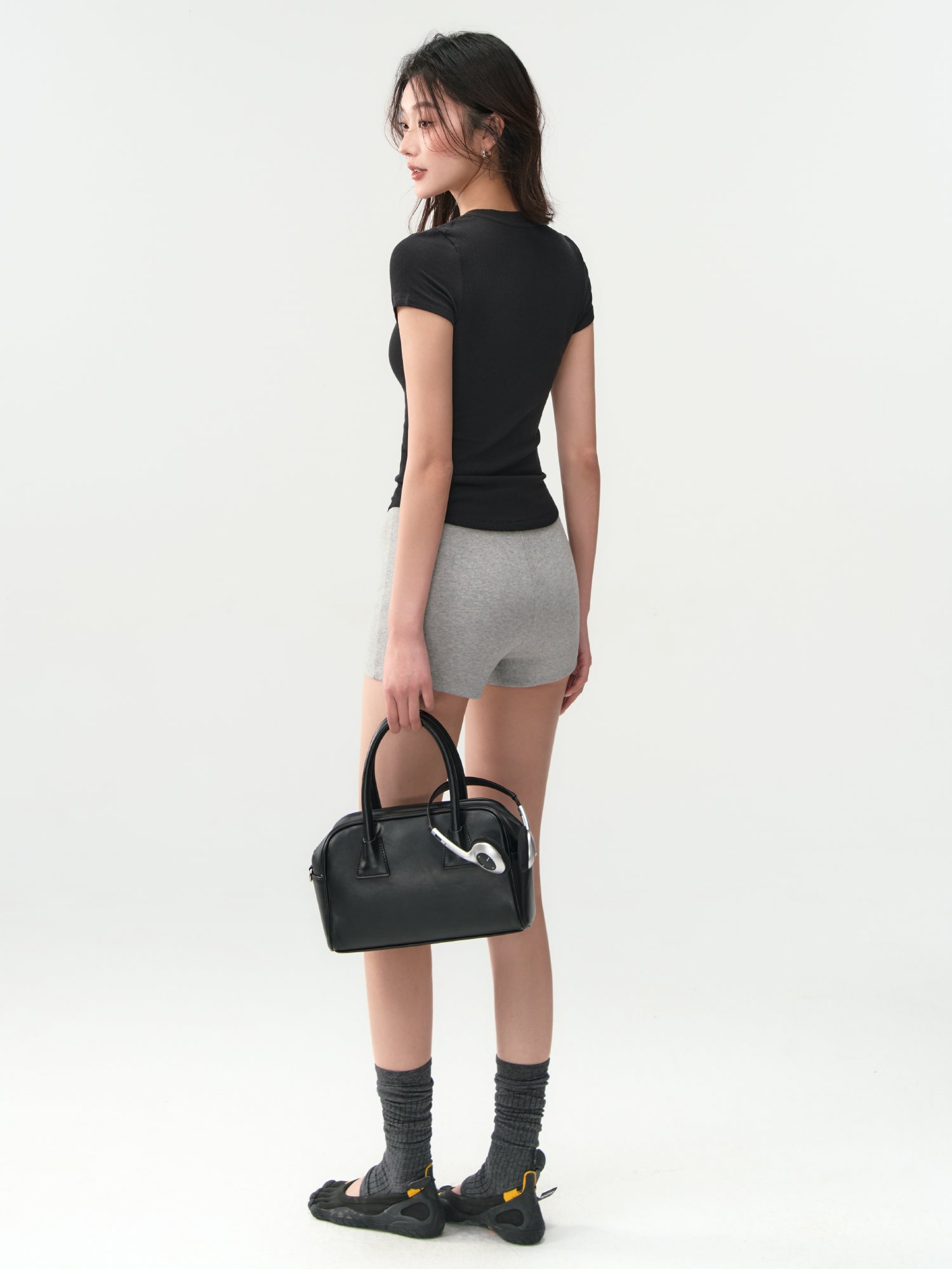 Ağır Atletika Fairy Yaz və Yay Yoqa Geyimi T-shirt Henri Yaxası Düymə Fitness Üstü Çöldə Qaçış Yüksək Elastik İdman Qısaqol