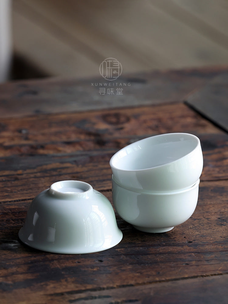 Klassik Dehua yüksək ağ çini çay fincanı | Keyfiyyətli çay fincanı, kiçik çay qabı, çay fincanı, kiçik ağız fincanı, ağ çini Kung Fu çay dəsti