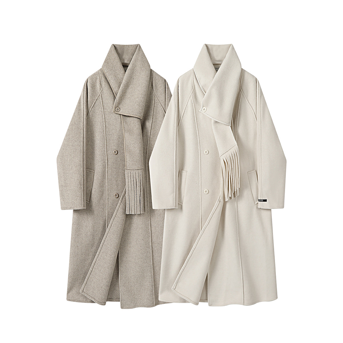 Cholisa Koreya üslubunda qadınlar üçün yüksək keyfiyyətli yun palto, uzun, düz rəngdə, zərif model, payız və qış üçün idealdır.