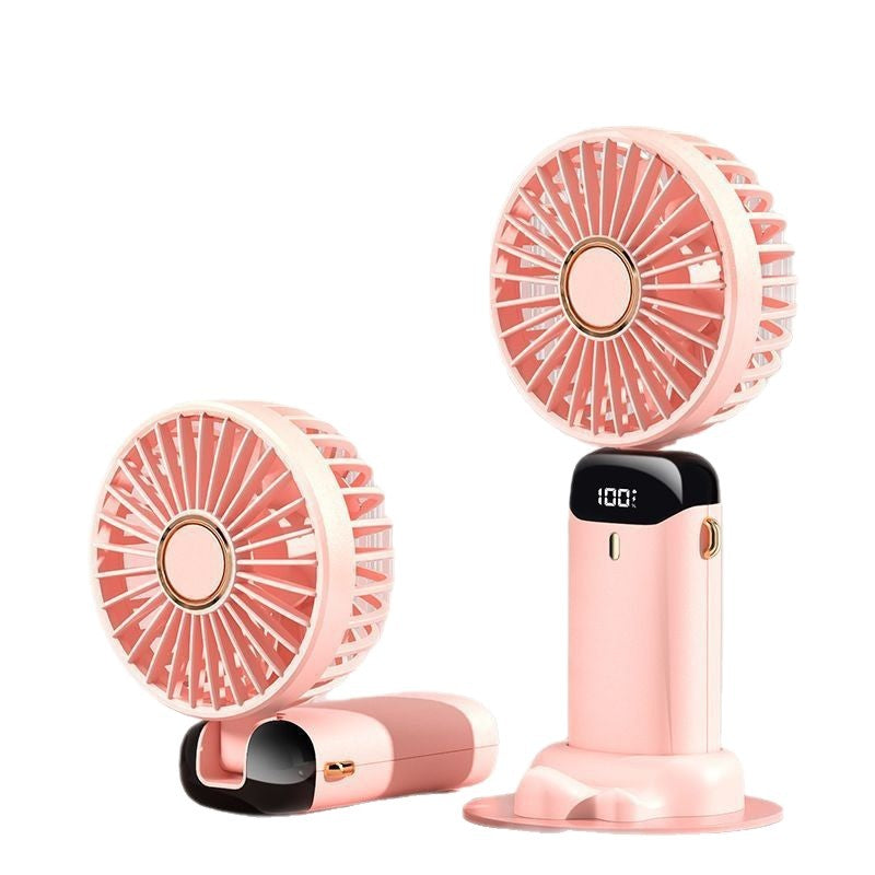 [Sifarişlə dərhal 50% Endirim] Rəqəmsal Displey Kiçik Fan Kiçik Masaüstü Mini Ofis Qatlanan Halter Xarici Şarj