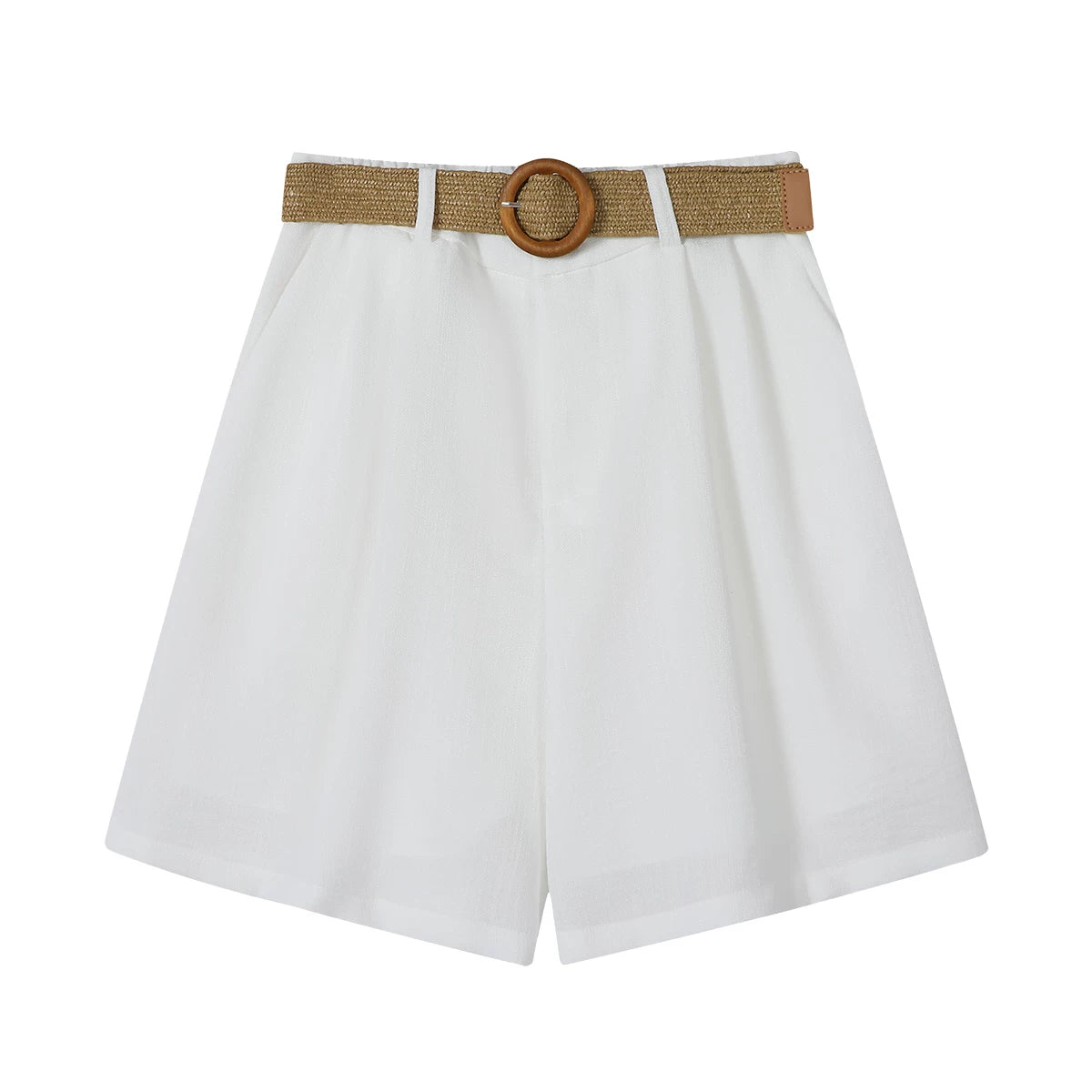 Qiaolisha Qadın Şalvarı Boş BF Stil Tənbəl Koreya Stil Çoxfunksiyalı Yüksək Bel Arıqladıcı Ağ Gündəlik Şortlar Yay İncə Stil