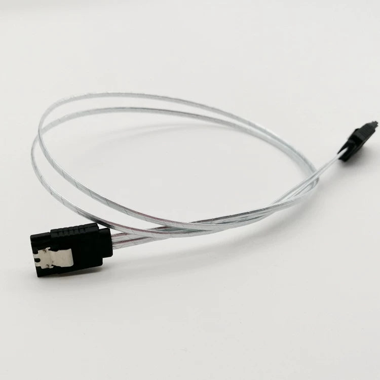 Kompüter yüksək sürətli SATA3 məlumat kabeli sata3.0 bərk hal sürücüsü məlumat kabeli gümüş örtüklü kabel ilə sabit disk seriya port kabeli