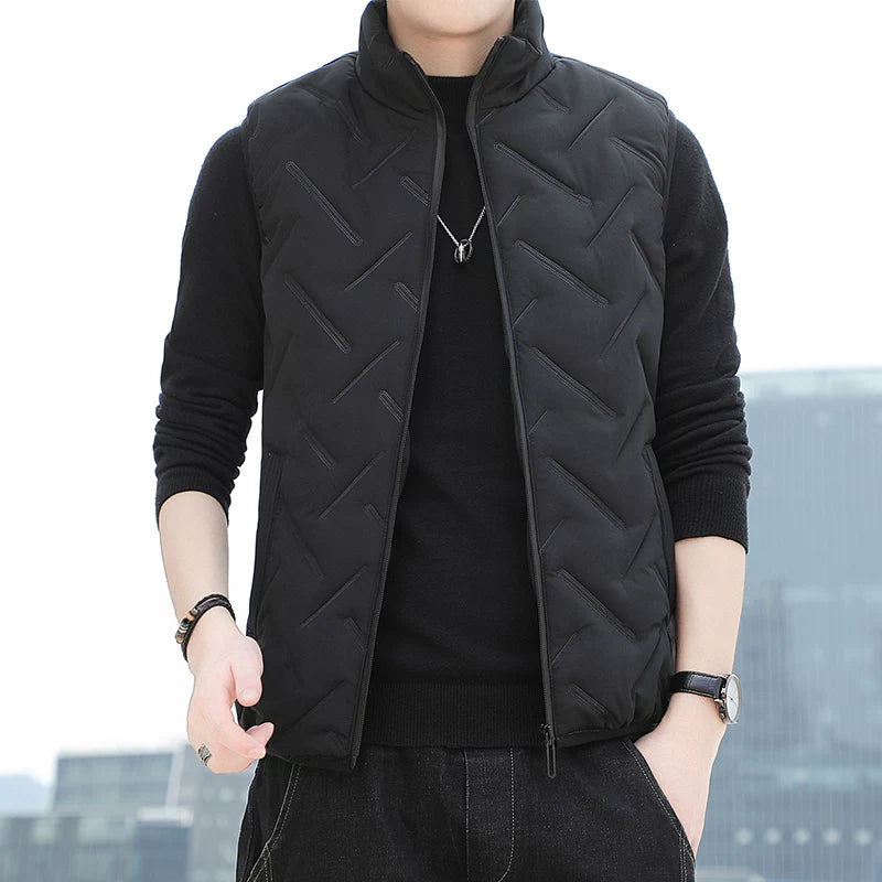 Paul's Kişilər üçün Yüksək Yaxalı Pambıq Jilet, Koreya üslubunda, Çoxfunksiyalı, Dəbli, Trendli, İsti, Payız və Qış Üst Geyimləri