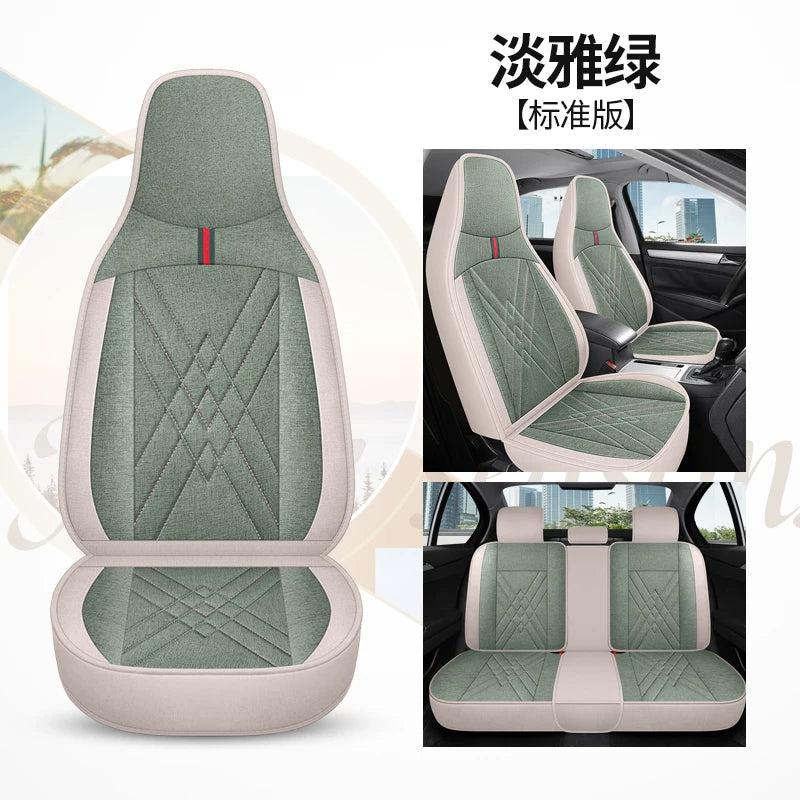 2021/2022 Geely Emgrand S Car Seat Covers, All-Season Fully Padded Linen Seat Cushions, Breathable Fabric Seat Covers