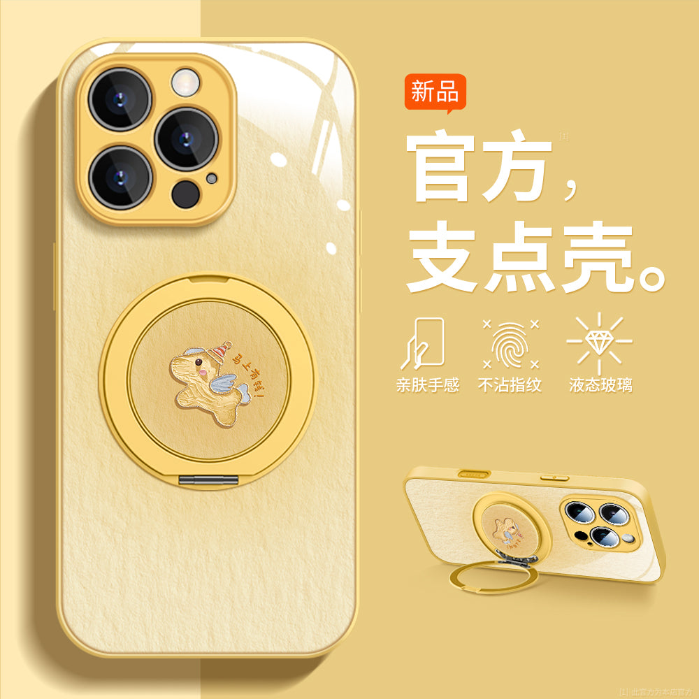 [Suo Yuan Horse Year Limited] Apple 17ProMax mobil telefon qutusu 2026 üçün uyğundur yeni iPhone16Pro çiçəklənən pony 17e fırlanan stend 15 super qaynar 14 Yeni il 13 şüşə 12 dəst 11