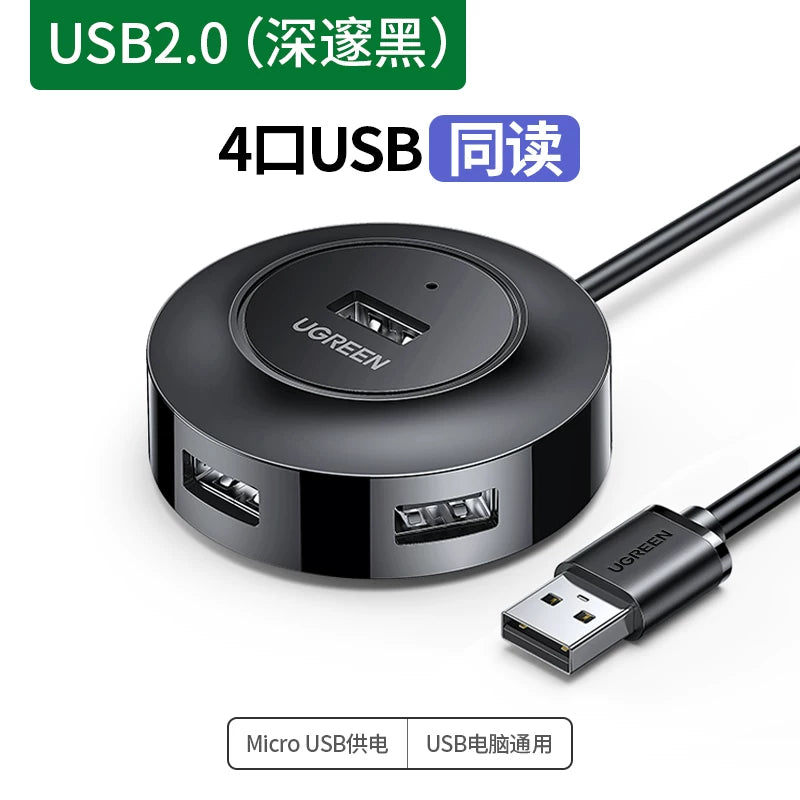 Greenlink usb genişləndirici konvertasiya konnektoru çox portlu tip-c noutbuku usb genişləndirmə dok çoxfunksiyalı usd dəliyi xarici U disk birdən dördə qədər usp interfeysi uzatma kabeli hub dəsti splitter