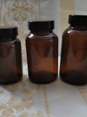 Qapaqlı qəhvəyi şüşə dərman şüşəsi, qəhvəyi möhürlənmiş şüşə, dərman tozu kapsul şüşəsi, sağlamlıq məhsulu tablet şüşəsi, işığa davamlı şüşə