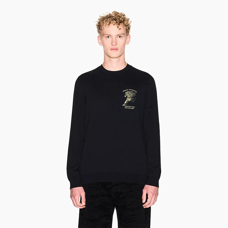 [New Year's gift] ARMANI EXCHANGE / Armani Spring New Year Limited Edition Pure Cotton Knitted Sweater for Men