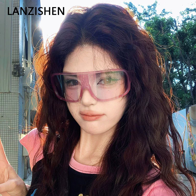 LANZISHEN çəhrayı velosiped eynəkləri gecə və gündüz rəngini dəyişən alpinizm idmanı yüksək səviyyəli anti-UV günəş eynəyi