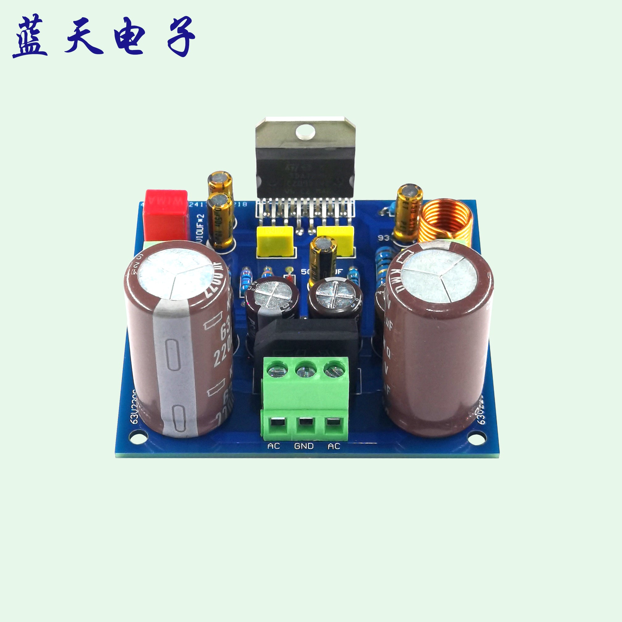 Düzəltmə və filtrləmə mono 100W modul güc gücləndirici lövhəsi ilə yüksək keyfiyyətli TDA7293/94 AC ikili enerji təchizatı