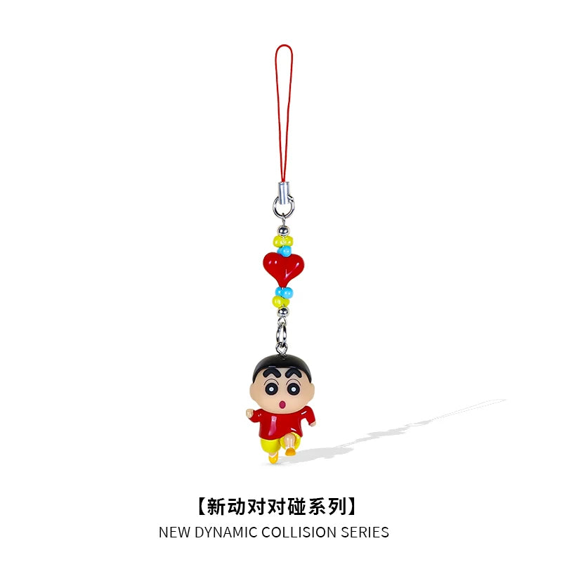 Orijinal Crayon Shin-chan Kiçik Burun Tutucu Telefon Zənciri 2025 Yeni Stil Qulaqlıq Avtomobil Açar Zənciri Sırt Çantası Kulon Açar Zənciri