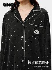 tbh brutalist home panda bang bang starlight satin ev paltarı dəsti bütün fəsillər xaricində geyinmək olar qadınlar üçün cüt pijama