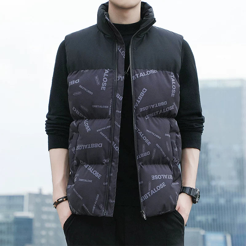 Paul's Kişilər üçün Yüksək Yaxalı Pambıq Jilet, Koreya üslubunda, Çoxfunksiyalı, Dəbli, Trendli, İsti, Payız və Qış Üst Geyimləri