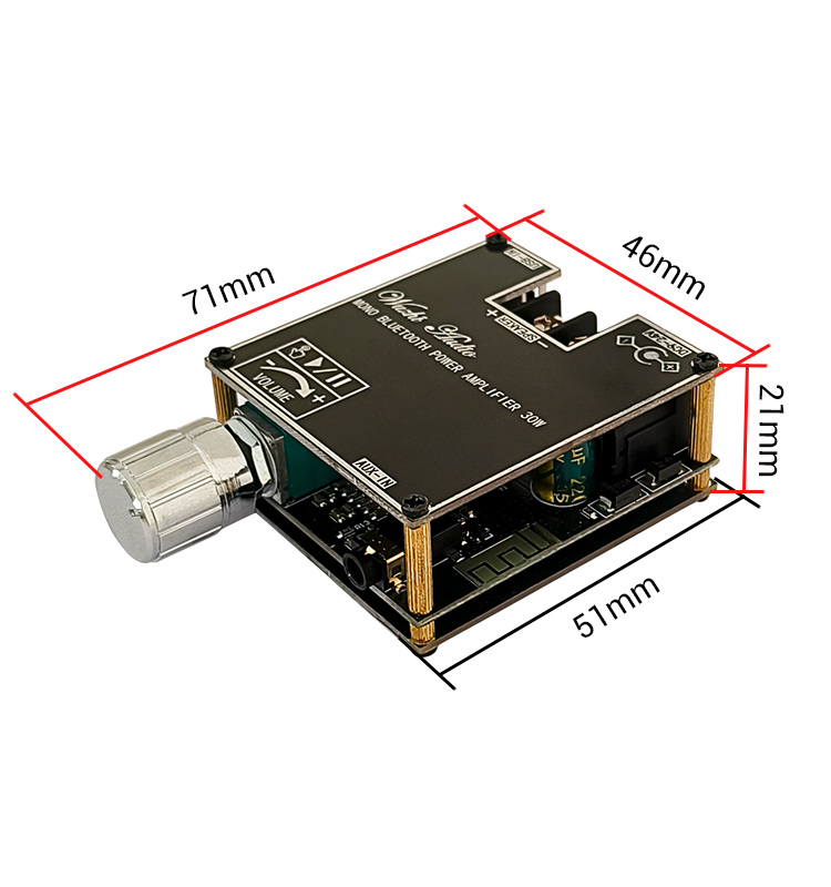 Mono 30W Bluetooth 5.3 audio güc gücləndirici lövhə modulu ilə əsl simsiz TWS sol və sağ kanal cütləşdirmə qutusu ZK-301B