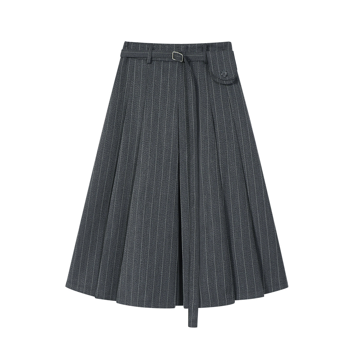 Cholisa-nın çox şirin və özünəməxsus qırçınlı zolaqlı midi ətəyi yaz və payız üçün yeni, arıq və zərif bir tərzdir.