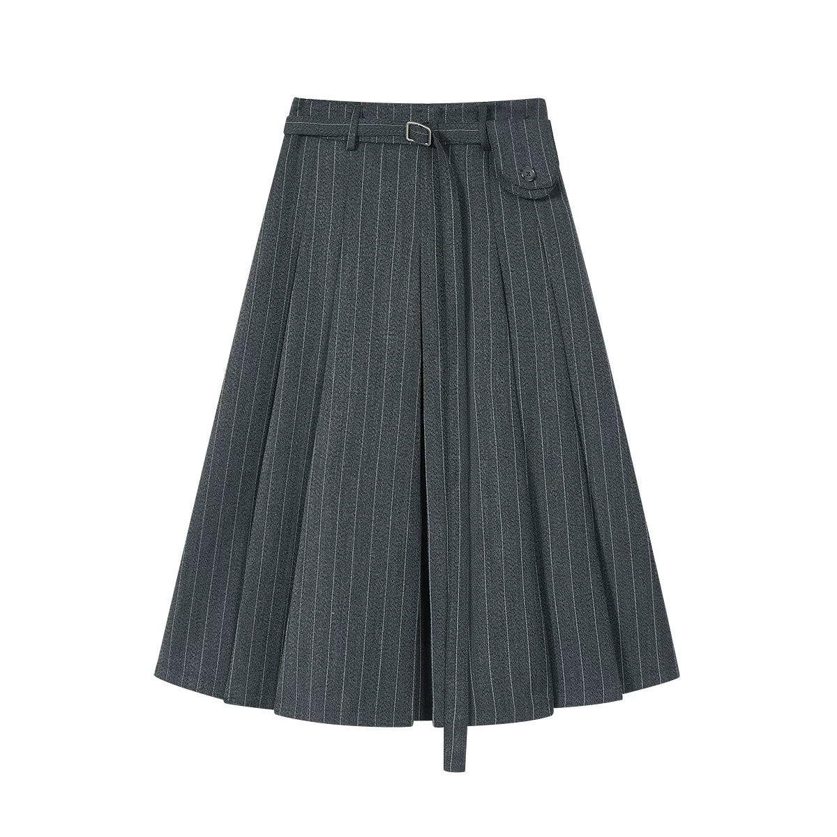 Cholisa-nın çox şirin və özünəməxsus qırçınlı zolaqlı midi ətəyi yaz və payız üçün yeni, arıq və zərif bir tərzdir.