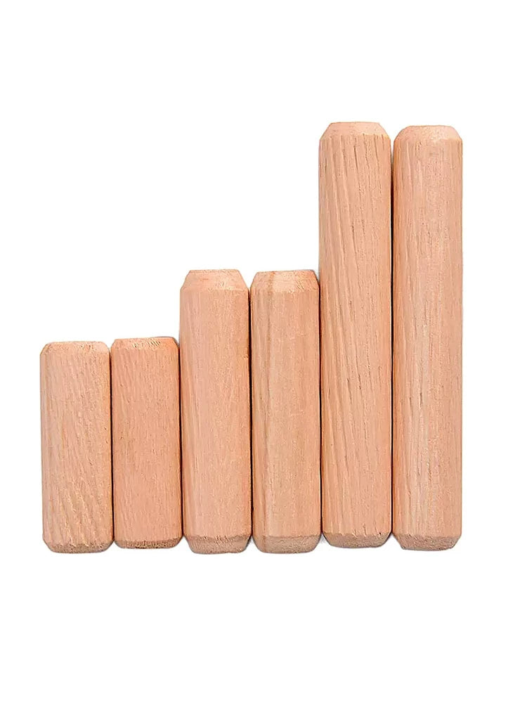 Mebel üçün dairəvi taxta sancaqlar, tıxaclar, taxta çubuqlar, taxta tıxaclar, taxta dırnaqlar, bambuk tumurcuqları, taxta çipləri, taxta takozlar, taxta uclar 6/8/10/12mm