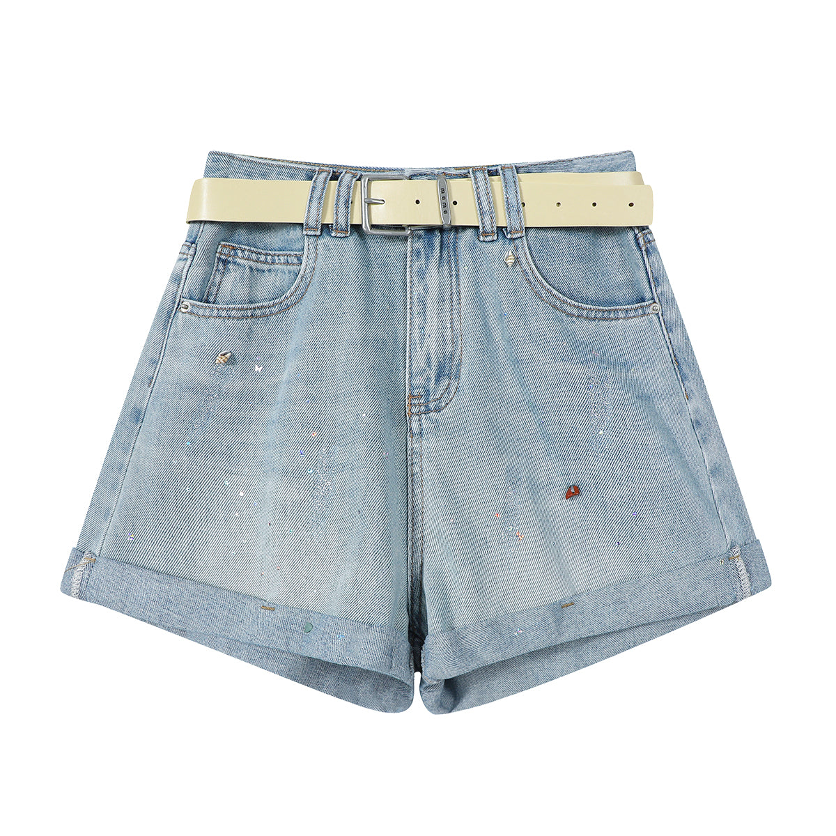 Cholisa Yay Nazik, Dartılmış Bükülmüş Şalvar, Nişalı Ağır Dizayn, Super Dəbli 2025 Qadınlar üçün Denim Şort