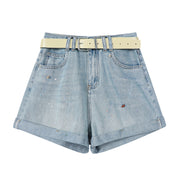 Cholisa Yay Nazik, Dartılmış Bükülmüş Şalvar, Nişalı Ağır Dizayn, Super Dəbli 2025 Qadınlar üçün Denim Şort