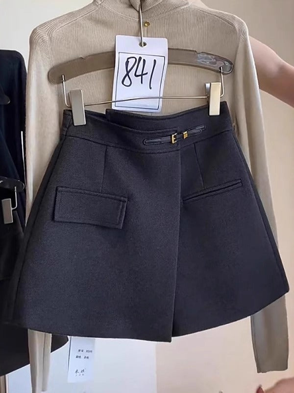 Qadın yun enli şalvar, 2026-cı ilin payız/qış mövsümü üçün yeni model, böyük ölçü, arıqlama və ombanı örtən arıqlama üçün şort.