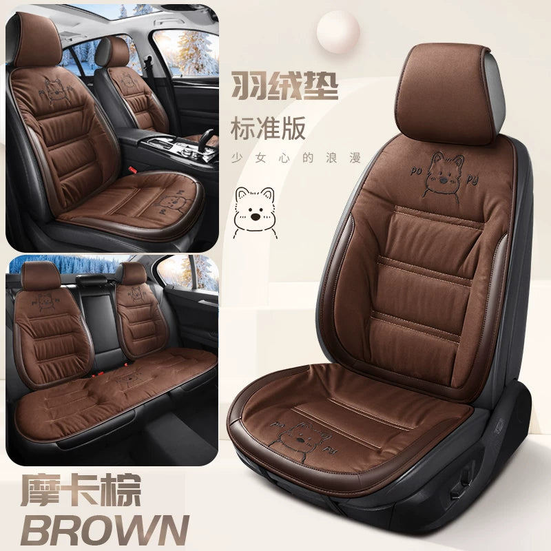 Avtomobil oturacaq üzləri, qışda isinən oturacaq üzləri, qalınlaşdırılmış yumşaq, 2025 yeni cizgi filmi stili, sürətli isitmə və isinmə arxa oturacaq üzləri
