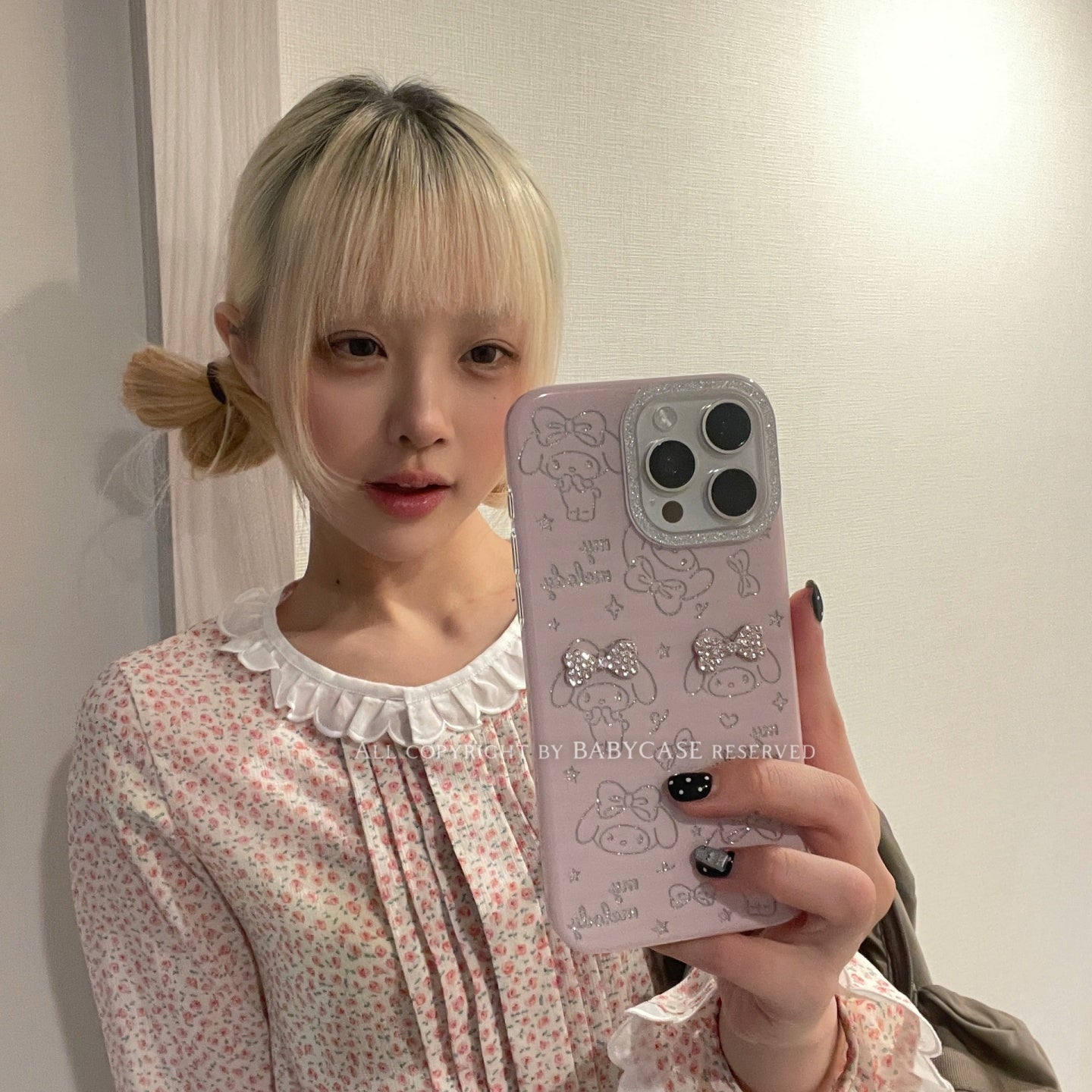 BABYCASE Yapon və Koreya ins şirin və sevimli blingbling yay cizgi filmi dovşan böyük qulaqları iPhone17/16pm/15/14ProMax üçün uyğun mobil telefon qutusu