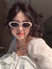 Yoo Jimin'in eyni günəş eynəyi Koreya stili y2k yay səyahət fotoşəkili günəşdən qoruyucu günəş eynəyi qız eynəkləri saç aksesuarları