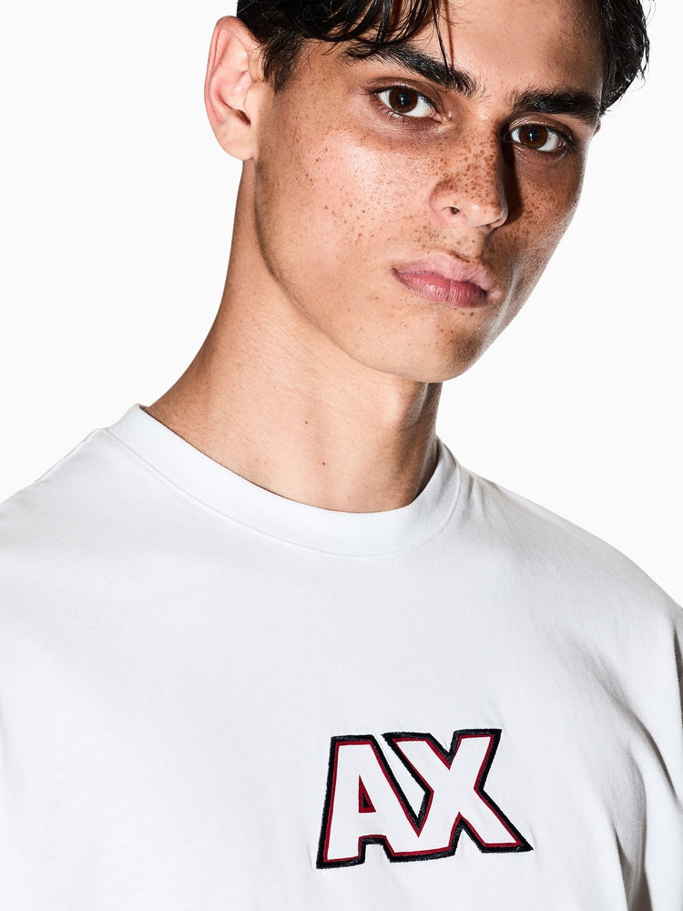 ARMANI EXCHANGE / Armani Qış Yeni Kişilər üçün Təmiz Pambıqdan Yaxalıqlı Qısa Qollu Naxışlı Futbolka Rəsmi