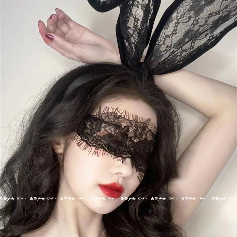 Krujevalı göz maskası, gözləri örtən əhval lenti, sevimli dovşan qız maskası, seksual gözləri bağlı baş bandı, Catwoman saç aksesuarları
