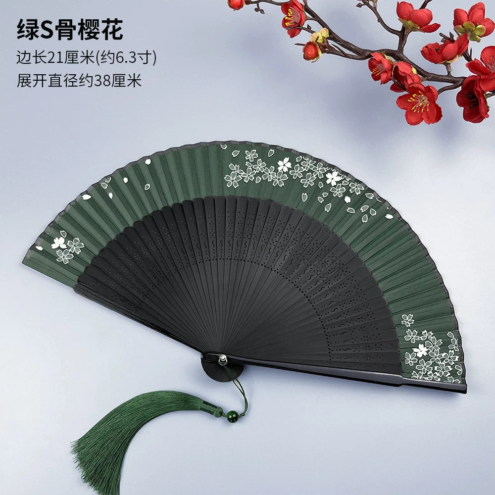 Fan Qatlanan Yelpaket Qədim Stil Qadın Düz Rəngli Qradient Yeni Çin Stili Cheongsam At Üzü Etek Çin Stili Ay Rəqs Fanatası