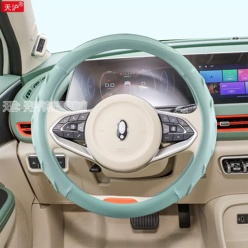 ORA Good Cat Car Steering Wheel Cover GT Car Interior Accessories Support Cover Popular Cream Green Winter Plush For Women