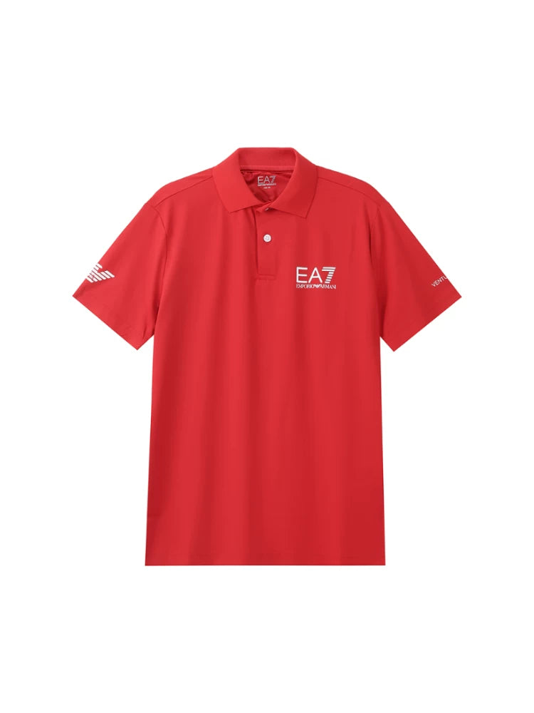 Armani EA7 Men's Logo Printed VENTUS7 Sports Short Sleeve Polo Shirt 8NPF23 PJEMZ