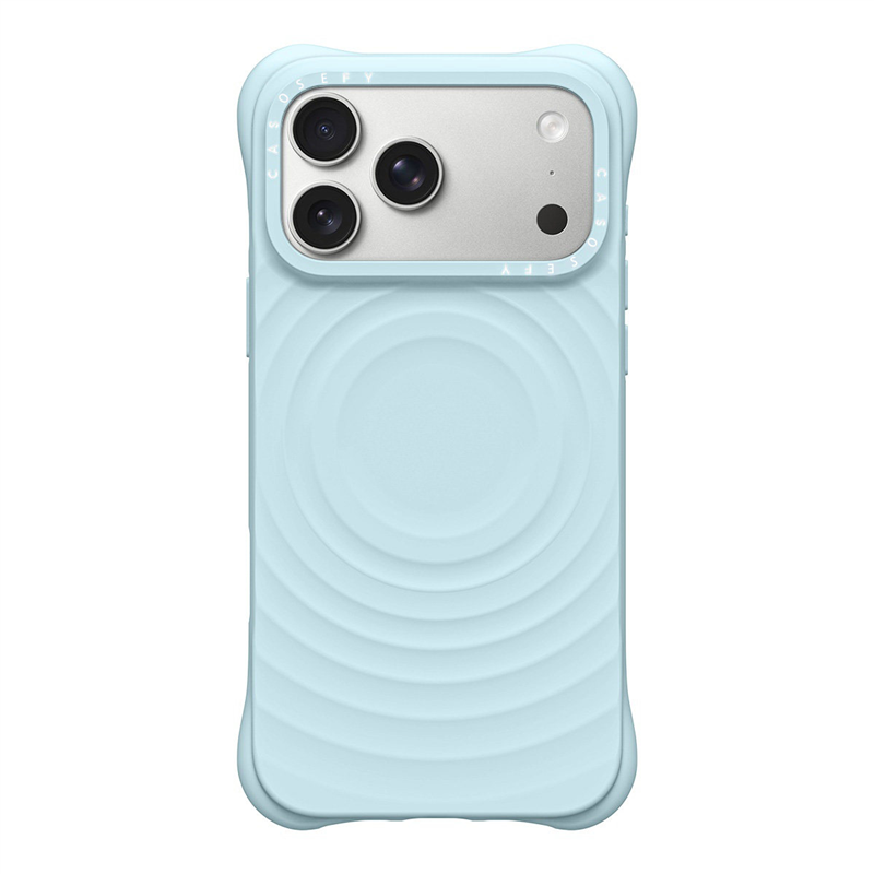 casyetifi co-brendli mavi silikon büzməli 17pro cib telefonu qabı iPhone17promax apple 161/15/14/13promax təzə yaz qızı düşməyə qarşı mobil telefon qutusu