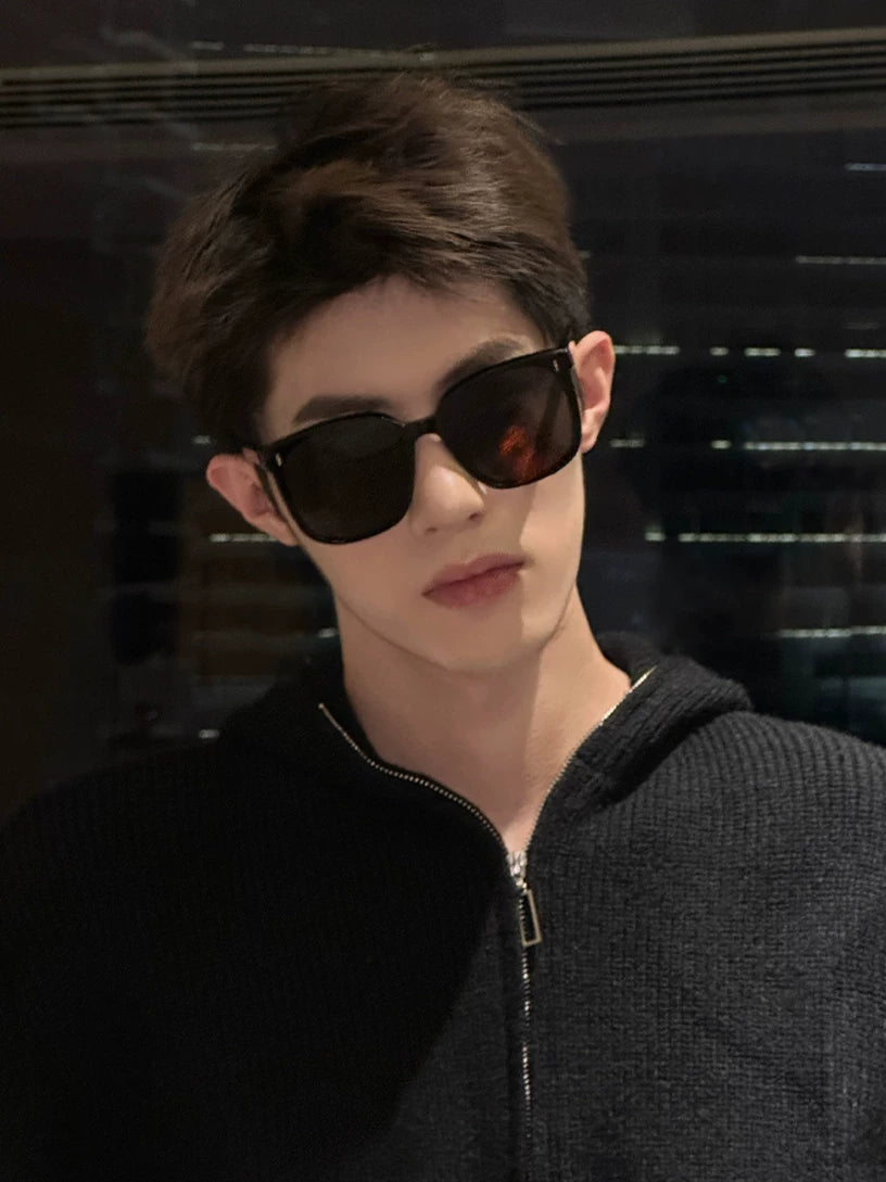 Kişilər üçün sürmək üçün moda və sərin günəş eynəkləri, iri üz, arıqlama, anti-UV qütblü günəş kremi, qızlar üçün parlamaya qarşı günəş eynəyi, yaraşıqlı