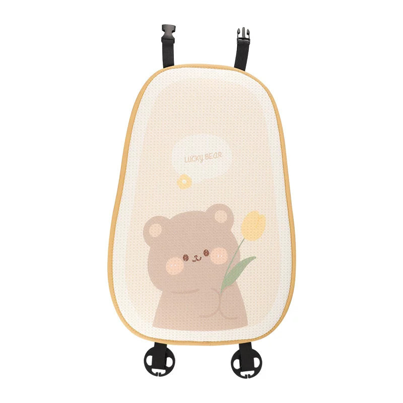 Car seat cushion, summer ice silk cooling cushion, cute one-piece for girls, all-season, back seat cover.