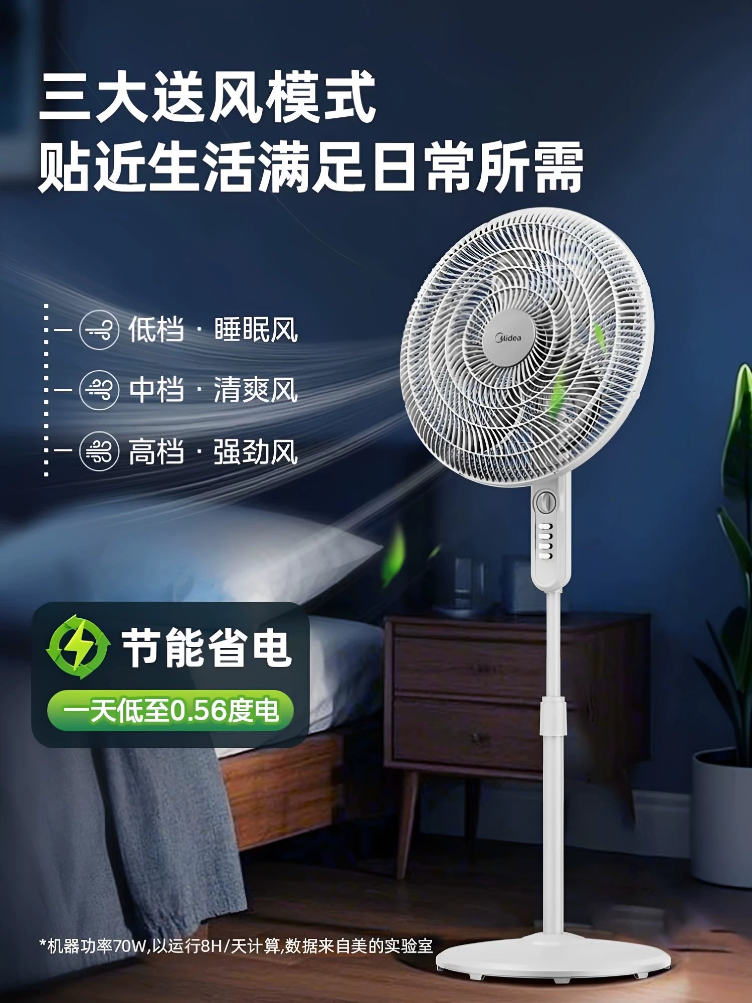 Midea elektrik fanatı məişət səssiz döşəmə ventilyatoru 20 düymlük sənaye ventilyatoru böyük küləkli qonaq otağı böyük başlı fan 2026 yeni model