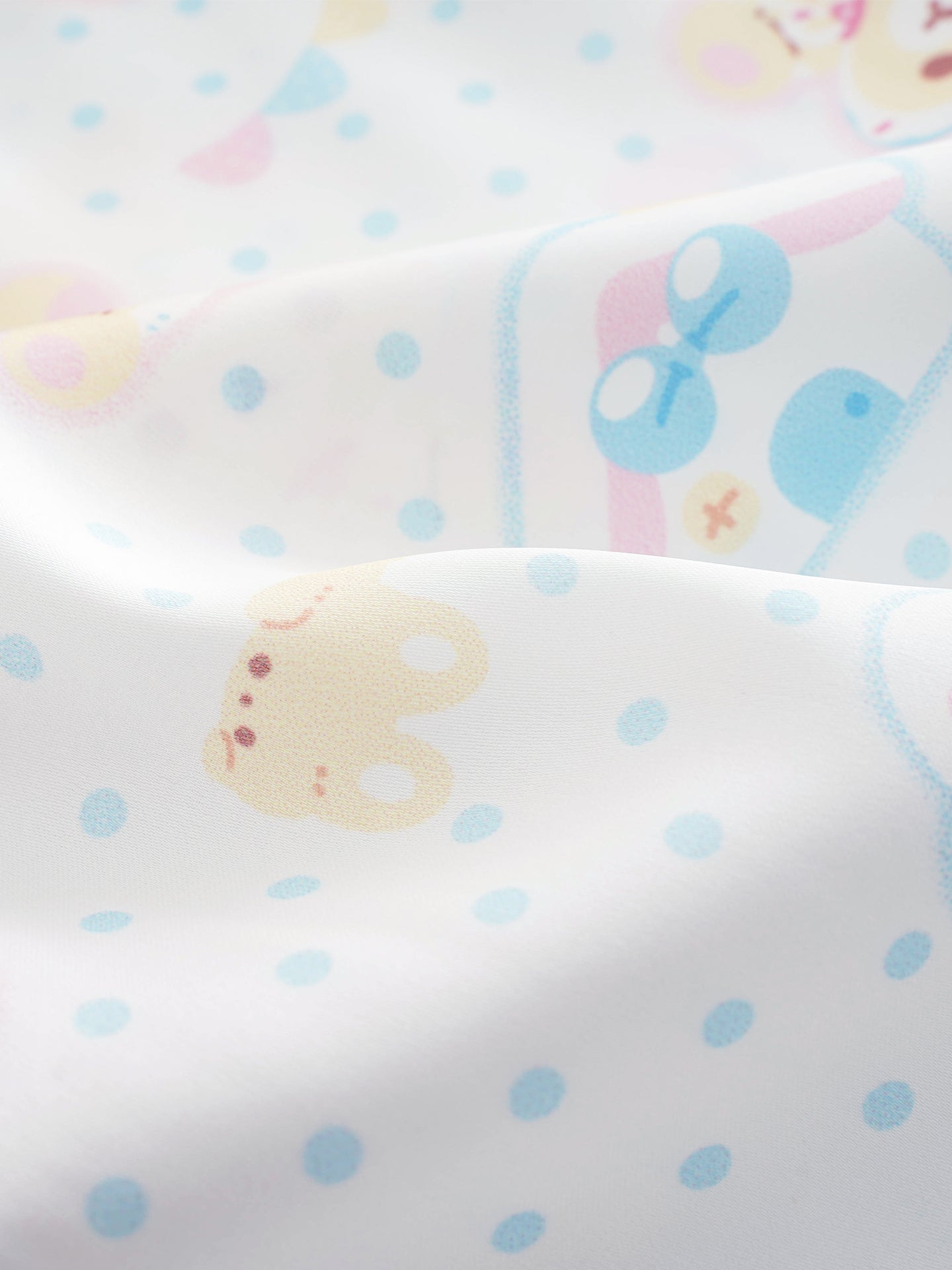 Rilakkuma pijama qadın yay buz ipək qısaqol şort və şalvar üç parça dəst cizgi filmi sevimli polka nöqtəli ağ ev paltarı