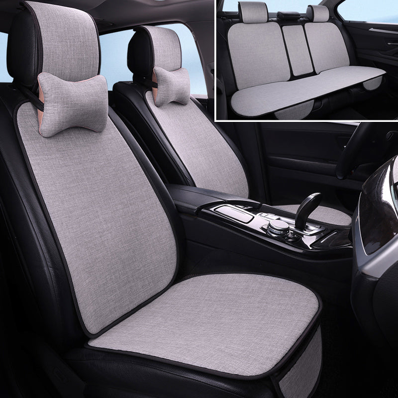 Avtomobil Yastığı Bütün İl Boyu Neytral Kətan Kiçik Bel Yay Nəfəs ala bilən Pambıq Kətan Sürüşməyən Sərin Yastıq Minimalist Oturacaq Örtüsü Oturacaq Yastığı