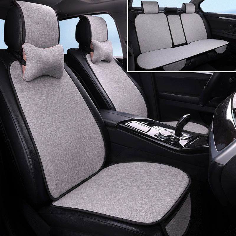 Avtomobil Yastığı Bütün İl Boyu Neytral Kətan Kiçik Bel Yay Nəfəs ala bilən Pambıq Kətan Sürüşməyən Sərin Yastıq Minimalist Oturacaq Örtüsü Oturacaq Yastığı