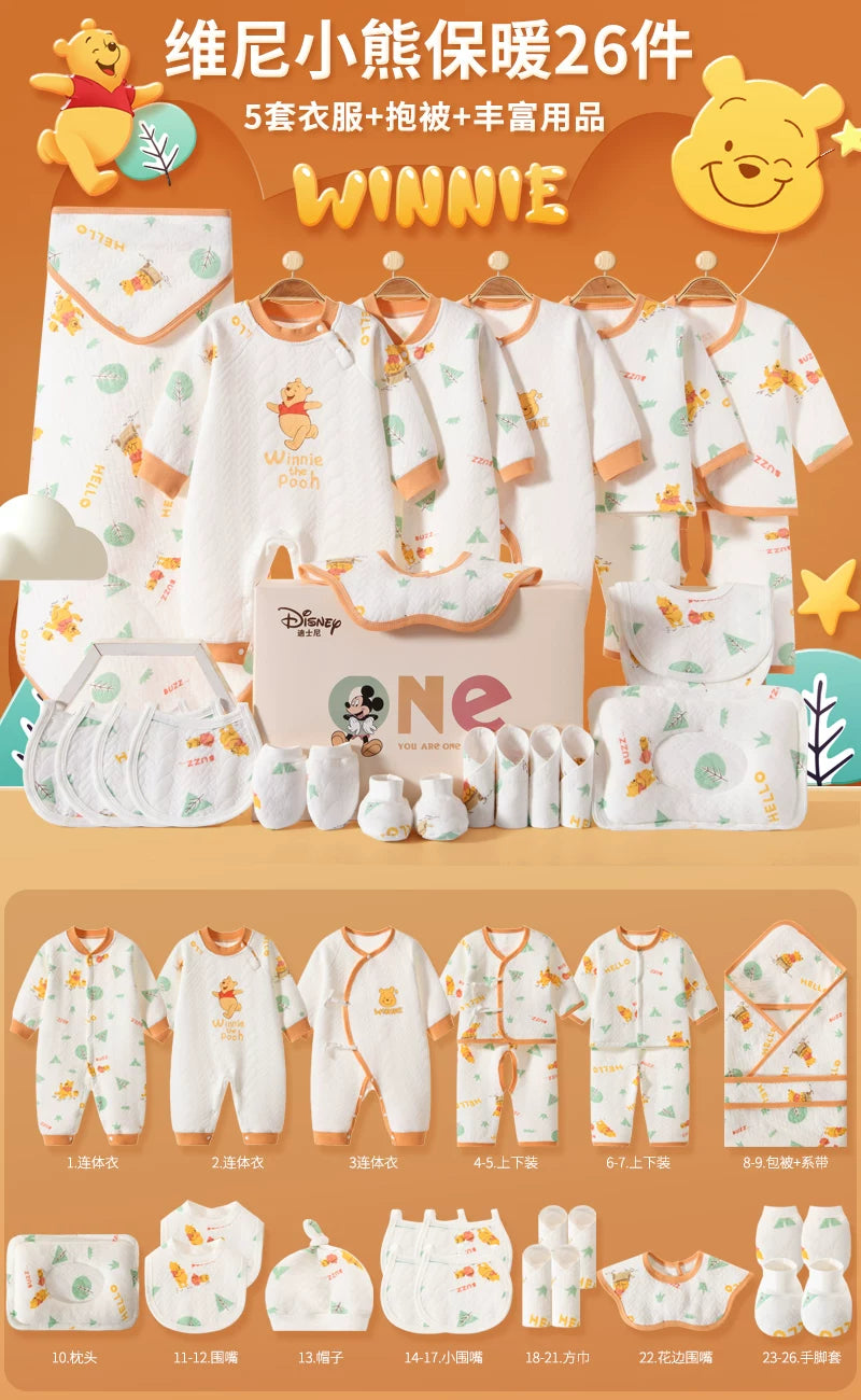 Disney Yenidoğulmuş Körpə Geyimləri Hədiyyə Dəsti - Yenidoğulmuşlar, Bir Aylıq Bayram və Yüksək Səviyyəli Hədiyyə üçün İdealdır