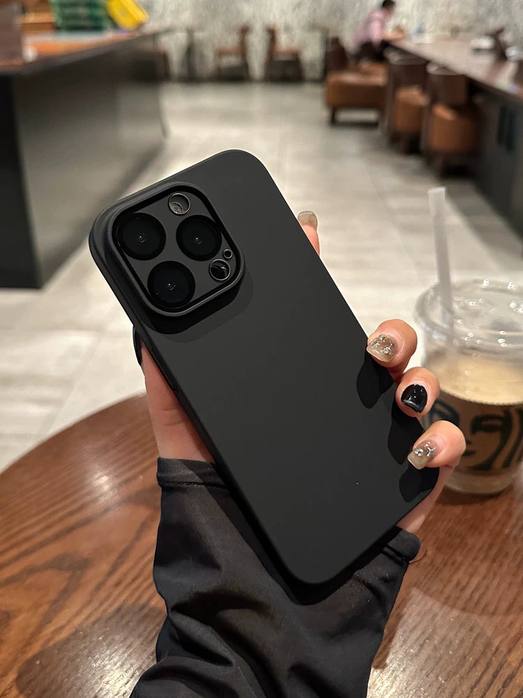 Ultra nazik dəri tutqun iphone17 mobil telefon qutusu üçün uyğundur 16pro apple 17promax lens filmi ilə yeni hava 15pro qara döyüşçü 13 kişi 14 düz rəng və hər şey daxil 12 qoruyucu örtük
