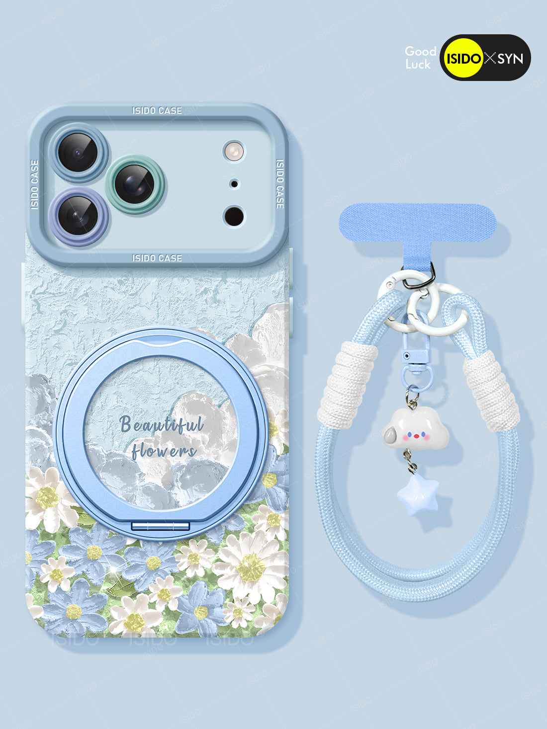 Çiçəkli buludlar Apple 17promax mobil telefon qutusu 2026 üçün uyğundur yeni 17pro silikon iphone17 lanyard düşməyə qarşı 15 nəhəng gözəl görünüşlü 16:00 hər şey daxil 12 yaşlı 14 qadın 13 dəst 11 mötərizə